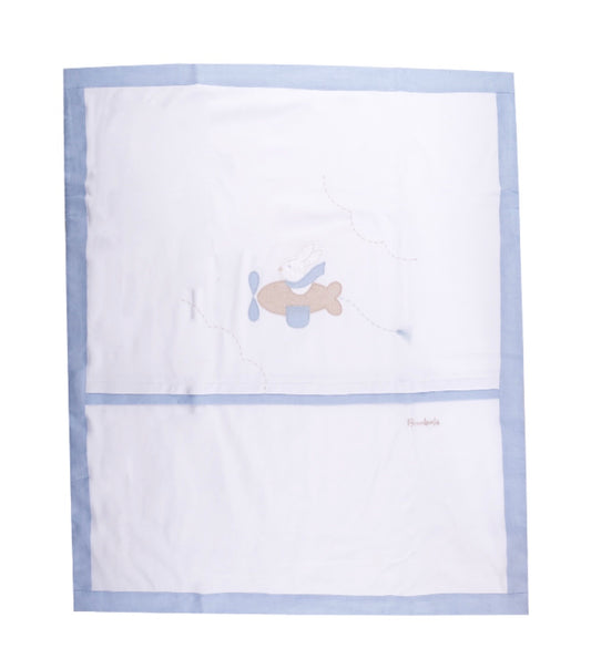 Bimbalo bunny aeroplane cotton blanket