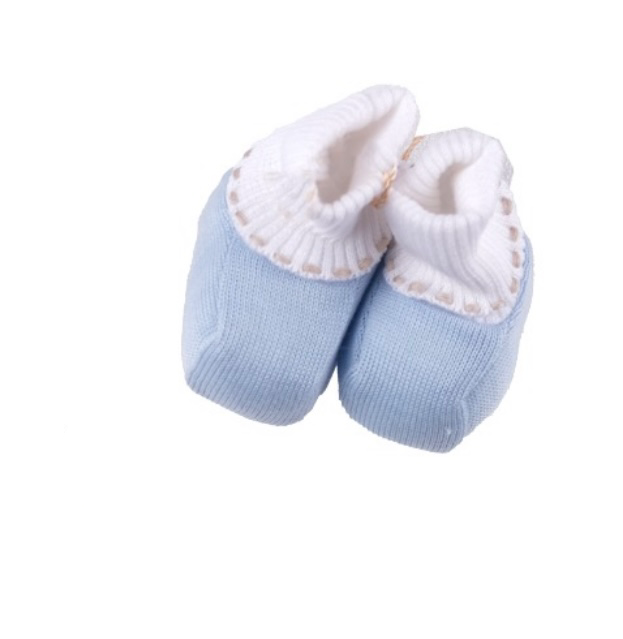 Bimbalo blue knitted booties