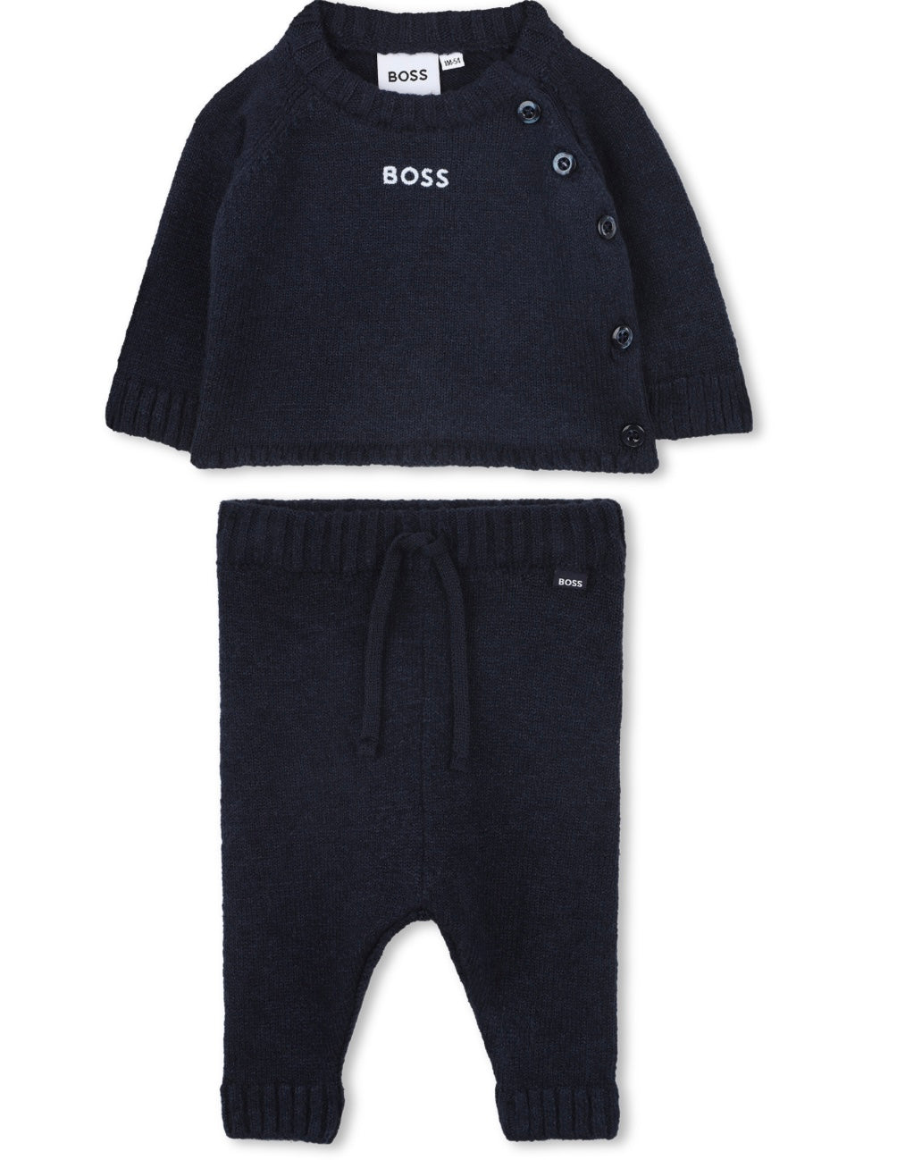 boss knitted navy jumper & bottom set