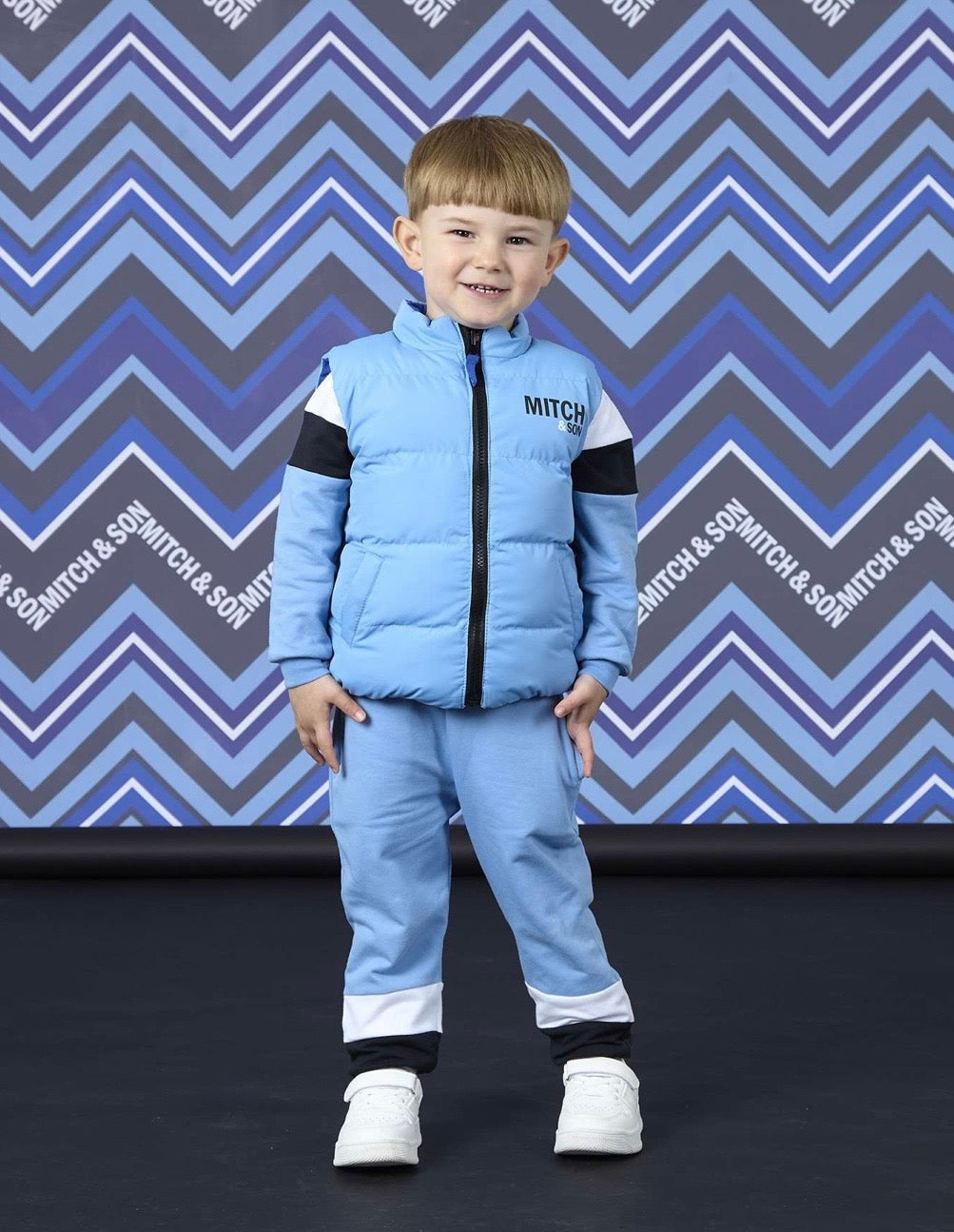 PRE ORDER - Mitch & son wesley blue/royal blue reversible Gillet
