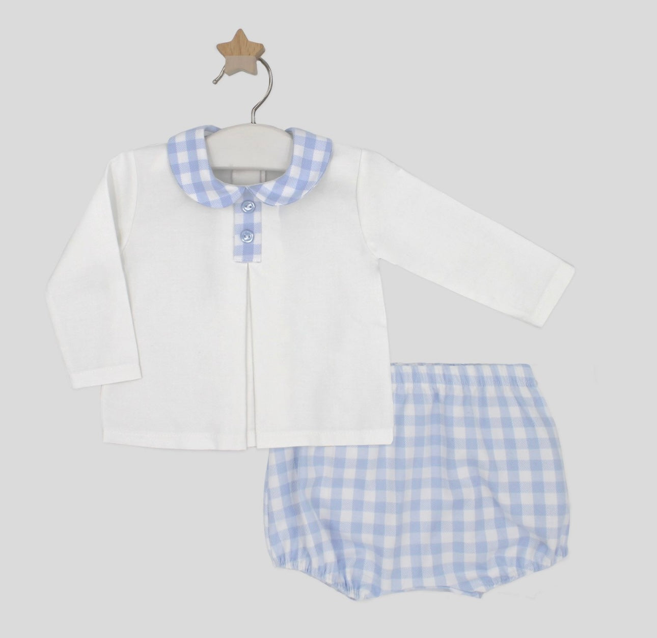 Rapife blue & white check shirt set