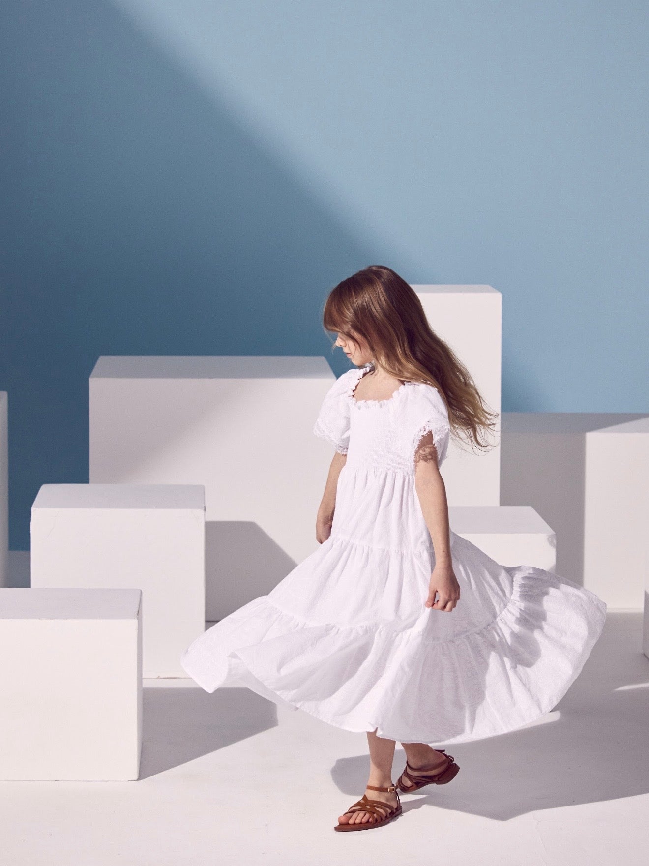 Ermanno Scervino white lace smock summer dress