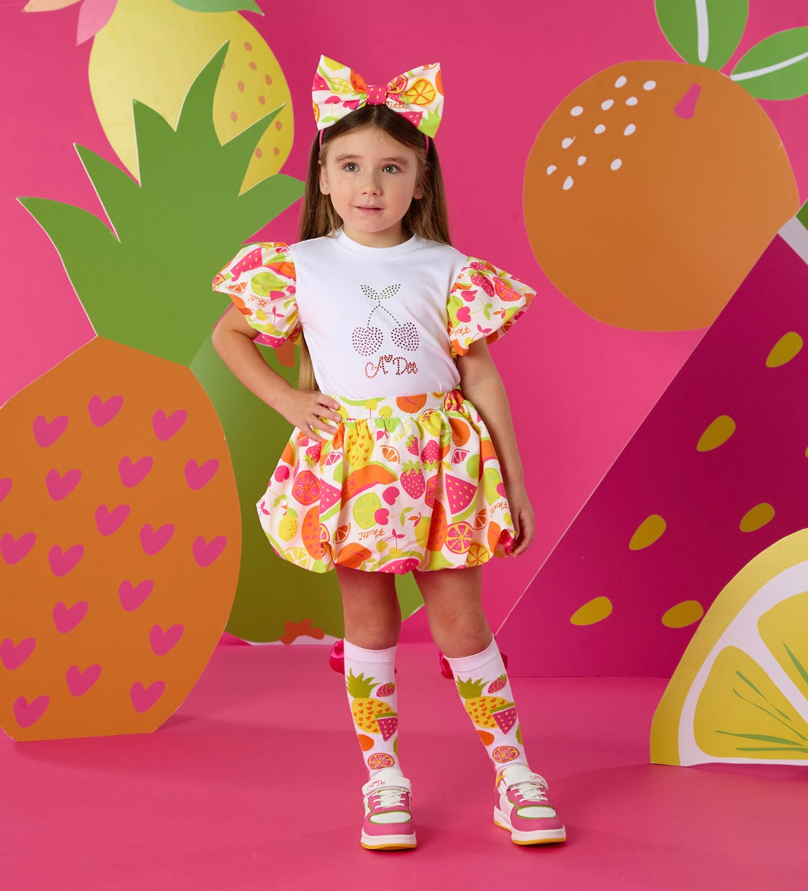 Adee ‘Tia’ tutti frutti print skirt set