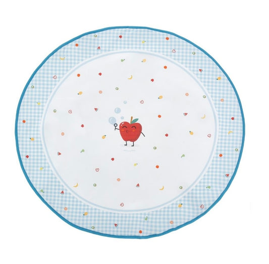 PRE ORDER - monnalisa white & blue gingham apple blanket