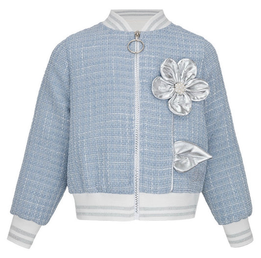 Daga blue mirage tweed baseball jacket