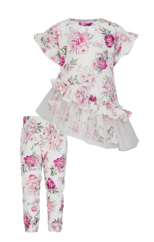 PRE ORDER - Daga blush harmony floral tulle legging set