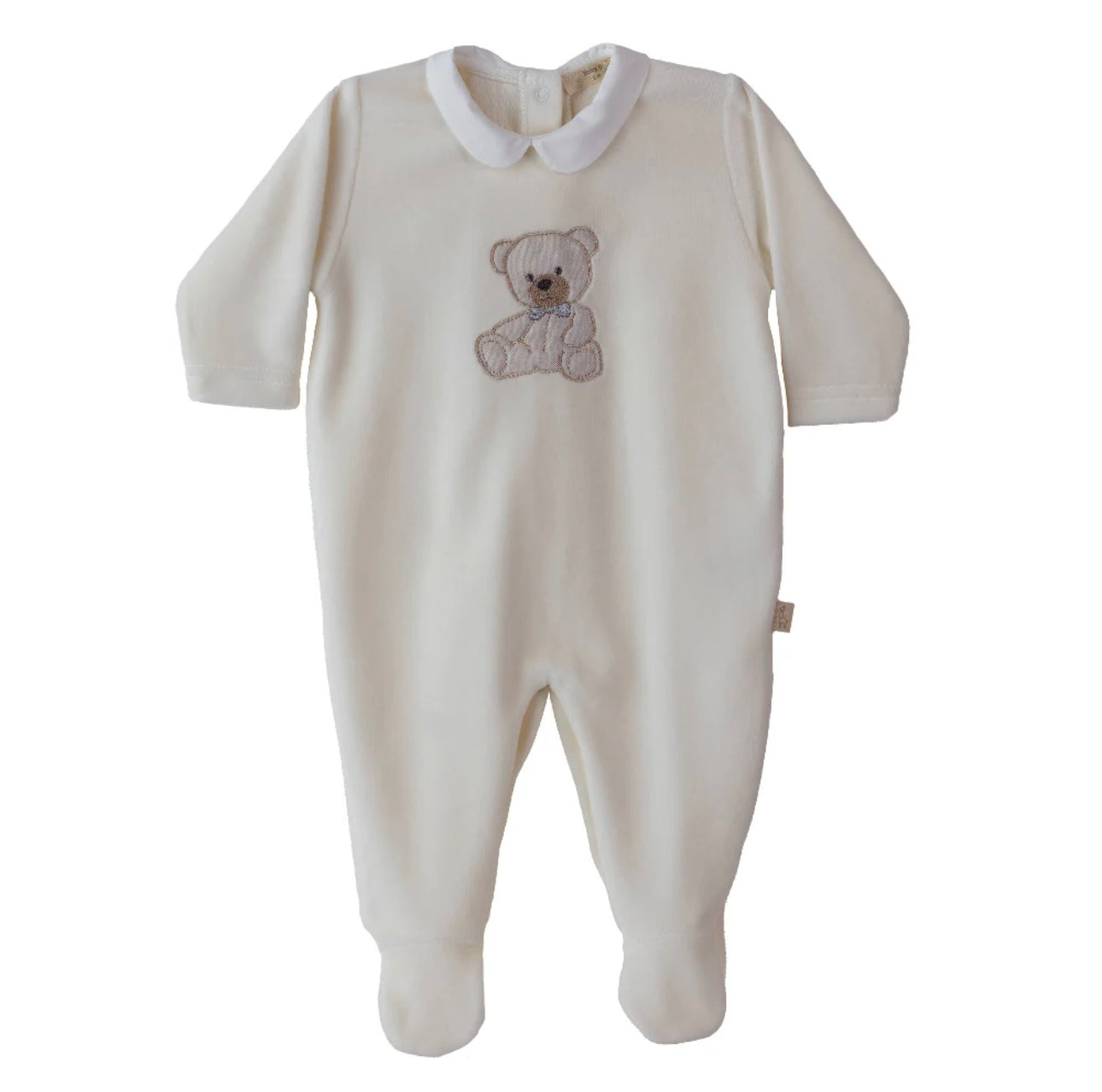 Baby Gi ivory velour teddy baby grow