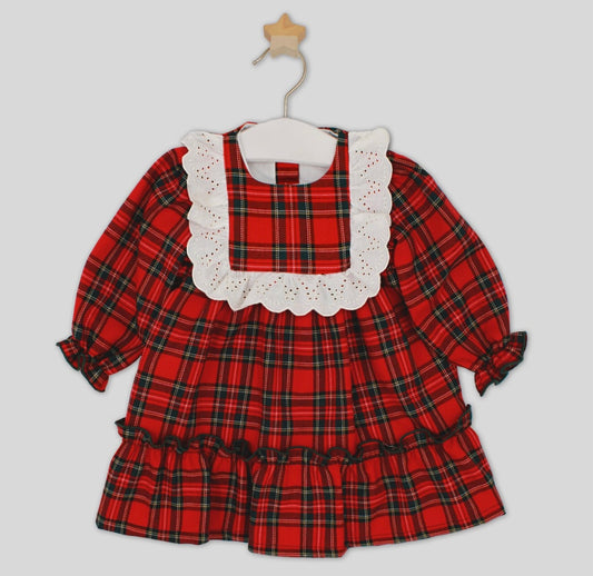 Rapife red tartan frilled dress