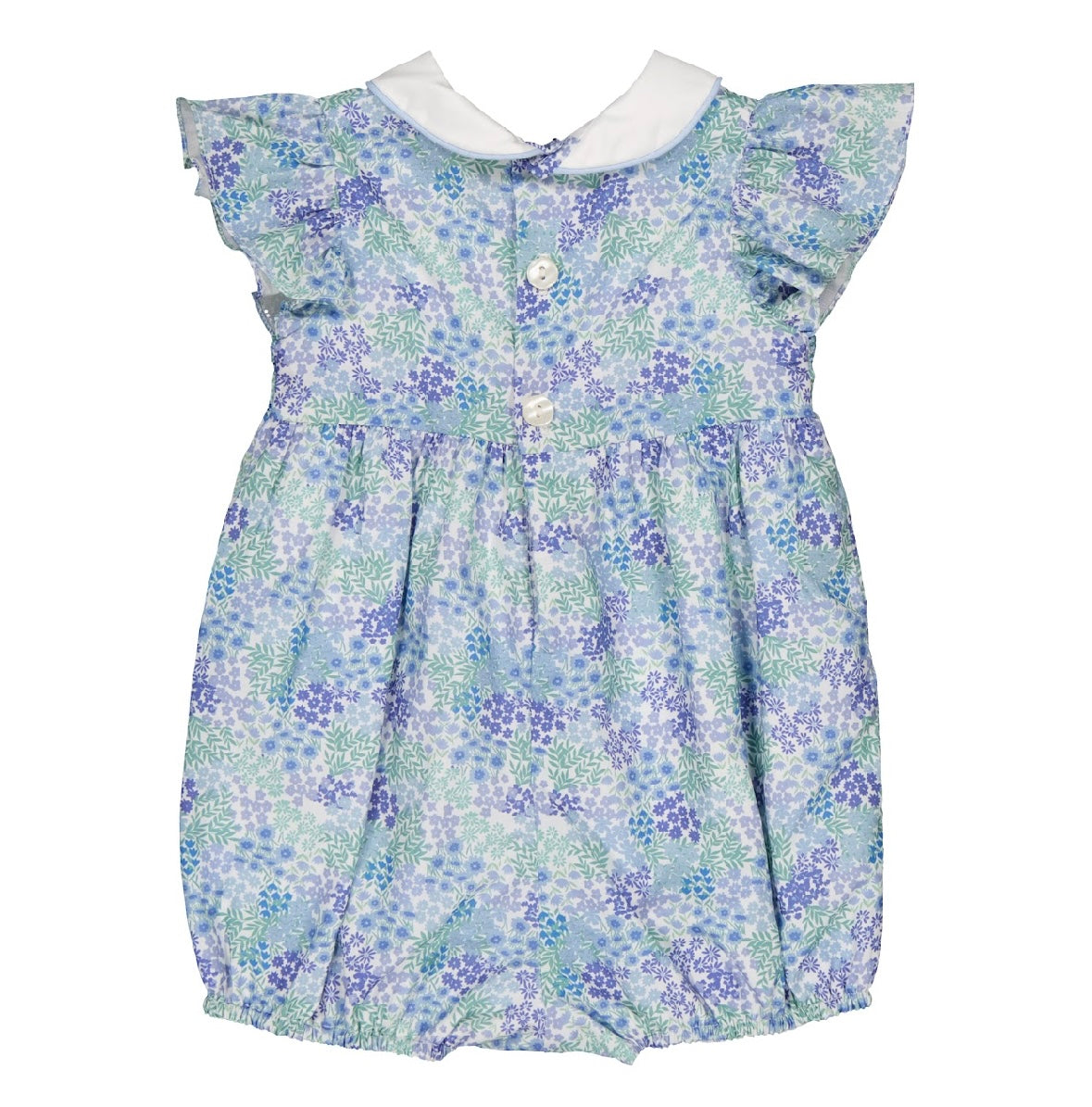 Kidiwi blue floral ‘Julyne’ smocked romper