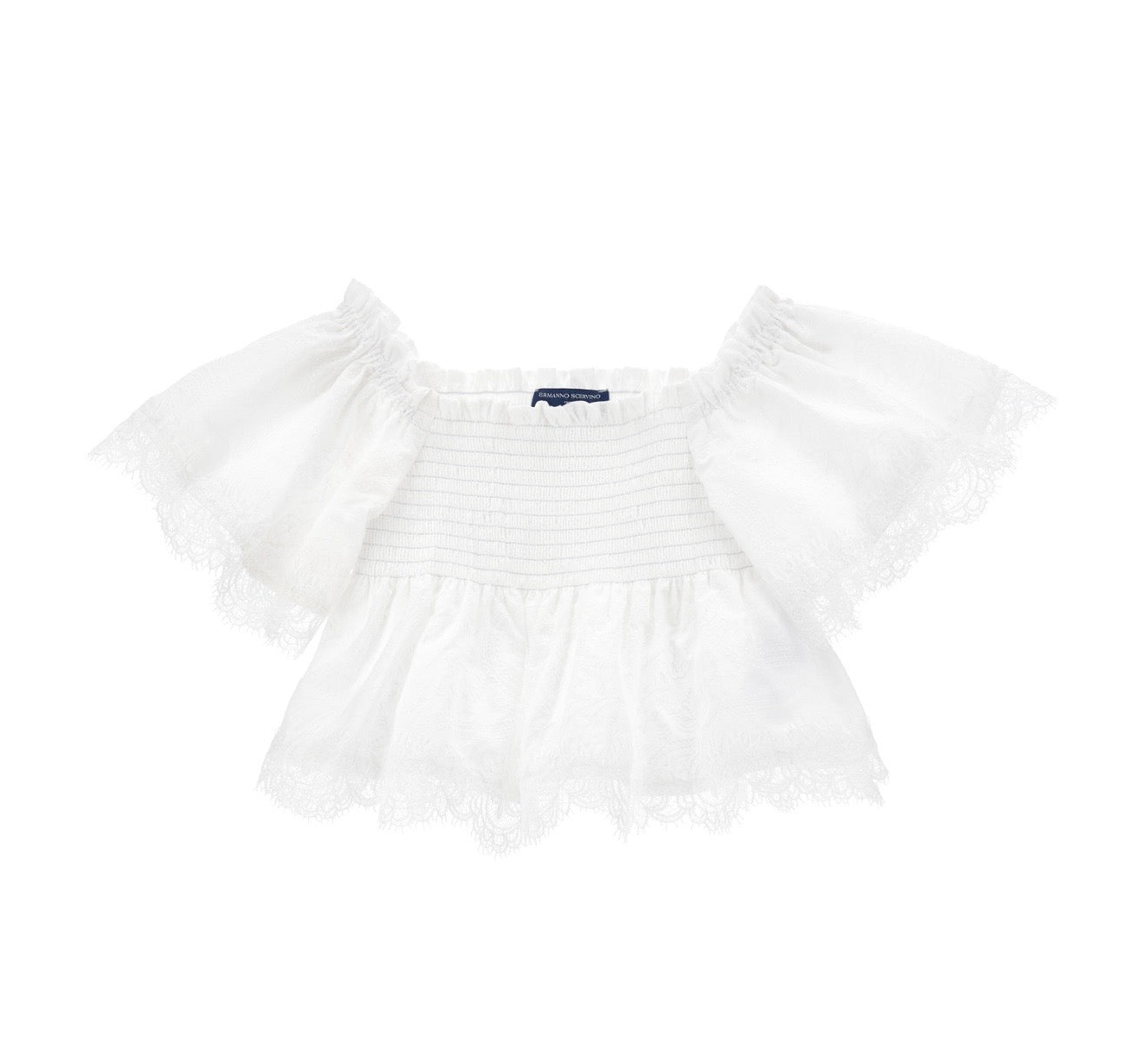 Ermanno Scervino white lace smock top