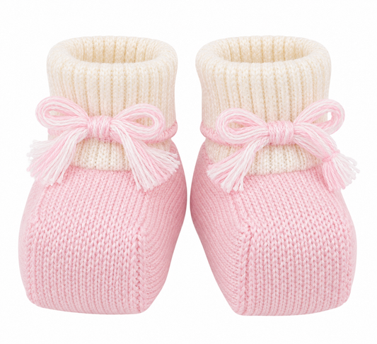 Bimbalo baby pink knitted booties