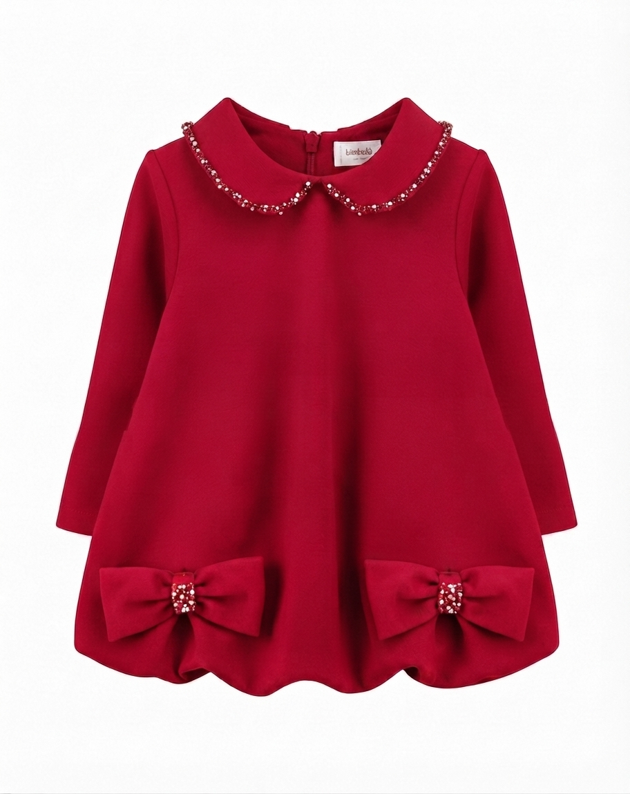 PRE ORDER - Bimbalo red bow diamanté dress