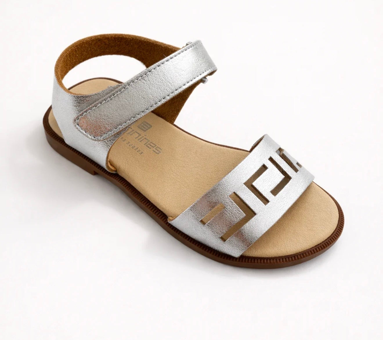 Andaniens silver cut out leather sandal