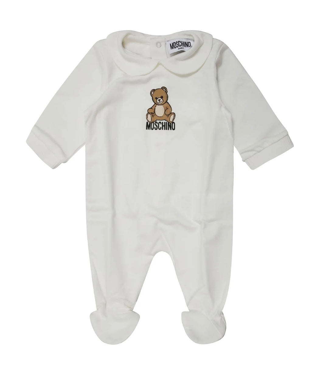 Moschino ivory teddy bear babygrow