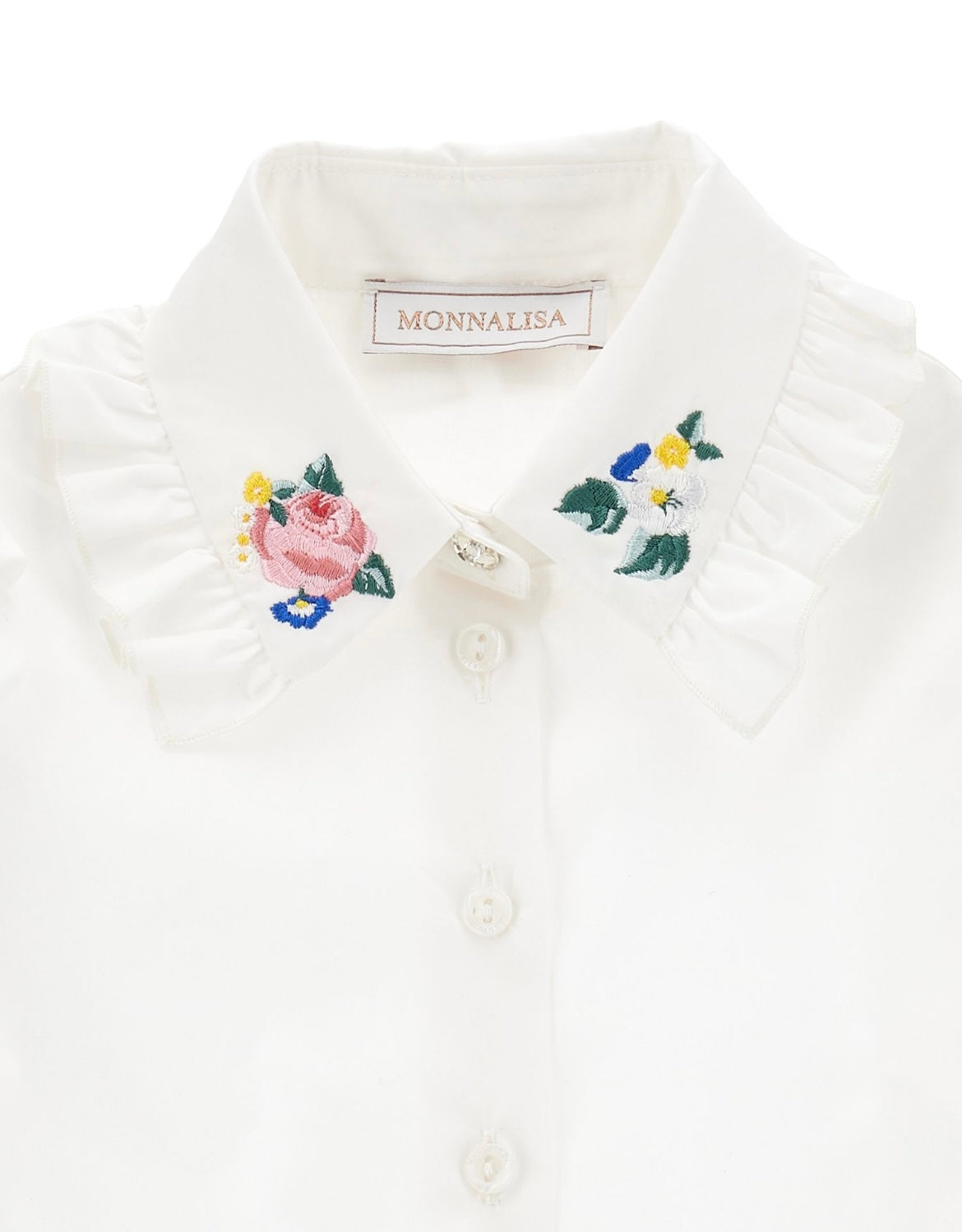 Monnalisa white rose blouse