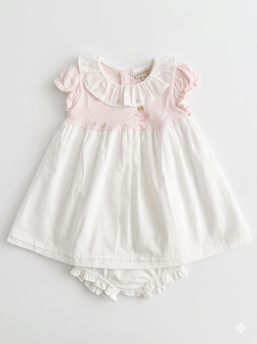 Adriana Mae fairy embroidered dress set