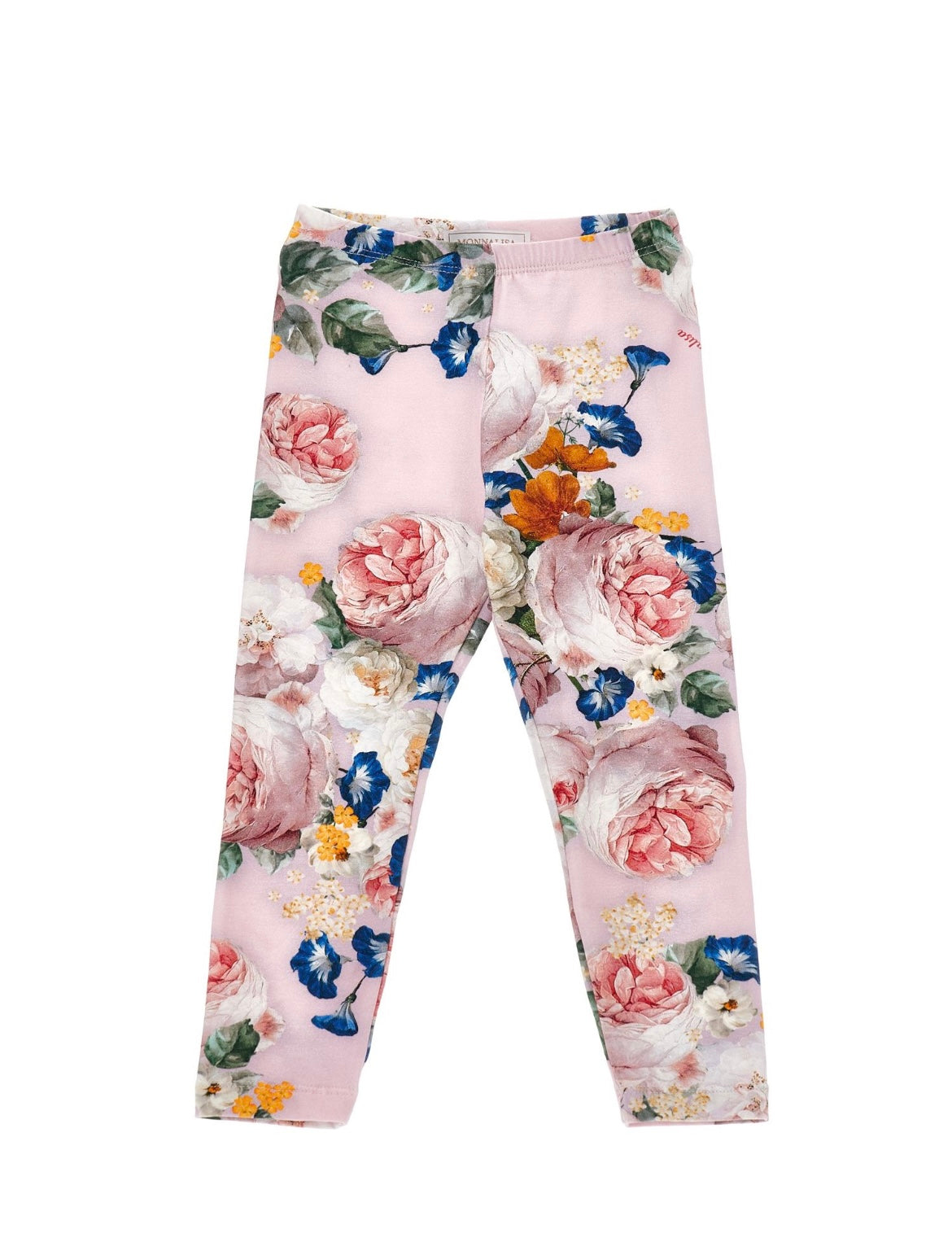 monnalisa pink & blue roses legging set