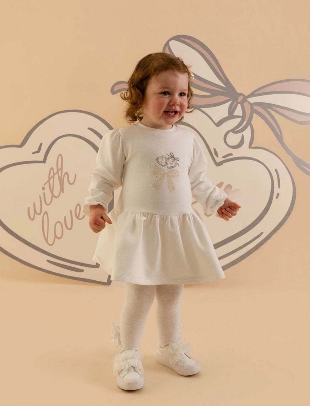 PRE ORDER - Little A Delilah ivory sweater dress