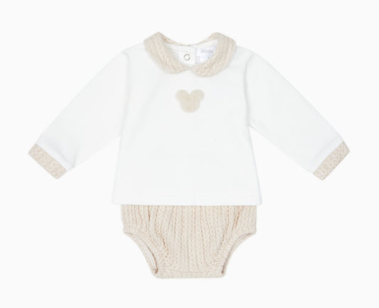 Deolinda beige teddy pant set