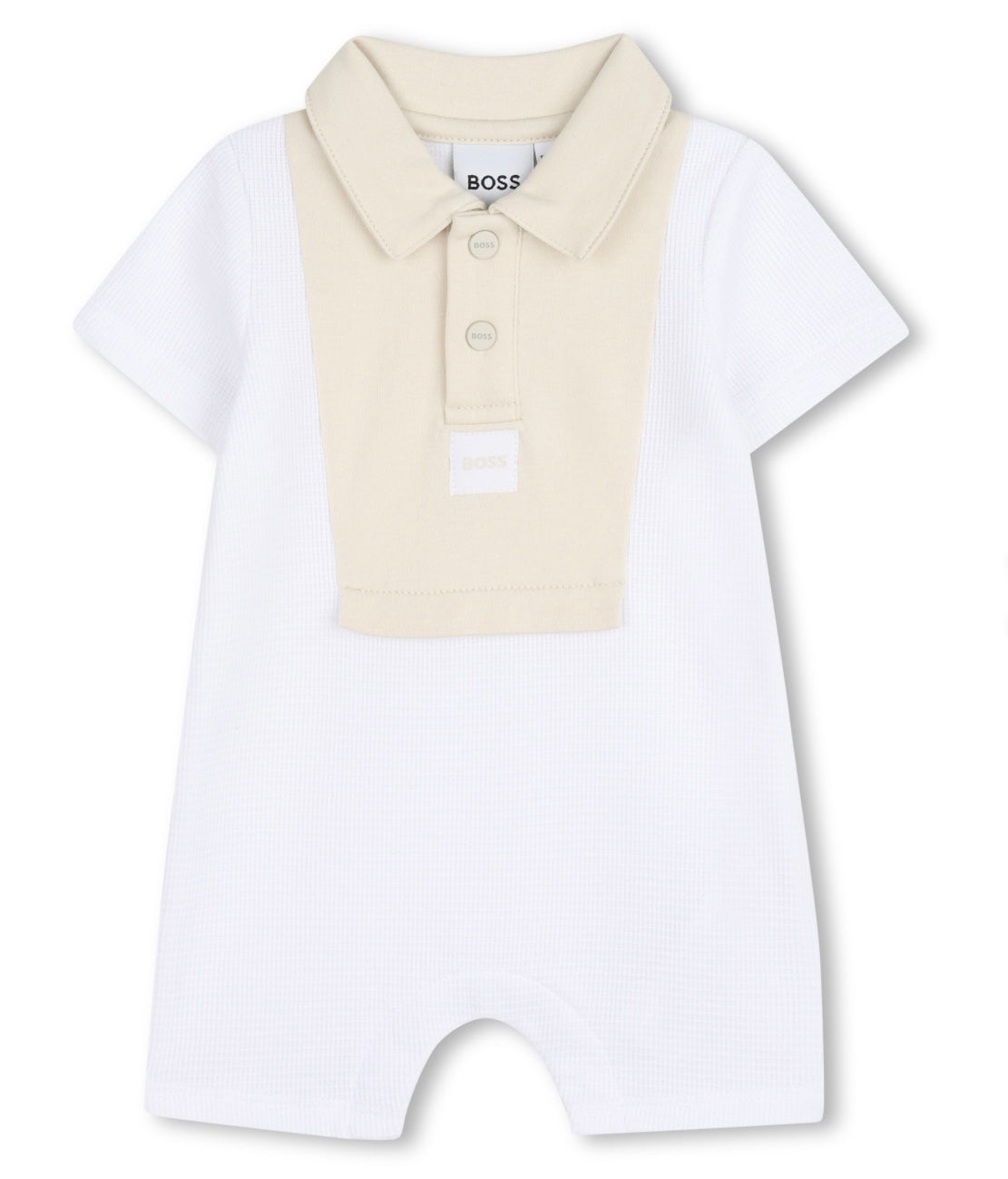 Boss beige & white collared romper