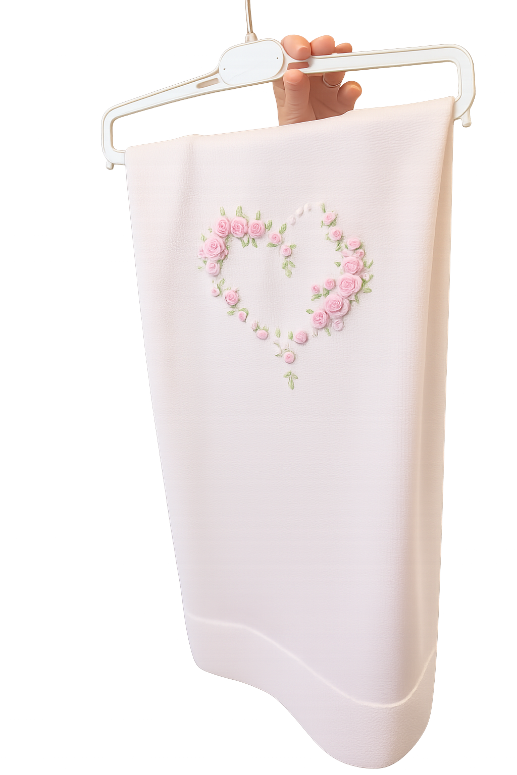 PRE ORDER - Bimbalo knitted flower heart embroidered blanket