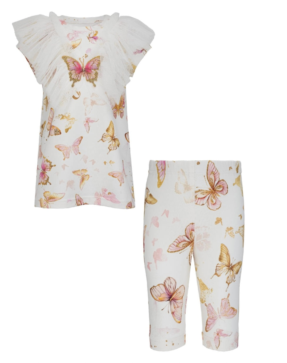 Daga twinkle flight butterfly print tulle legging set