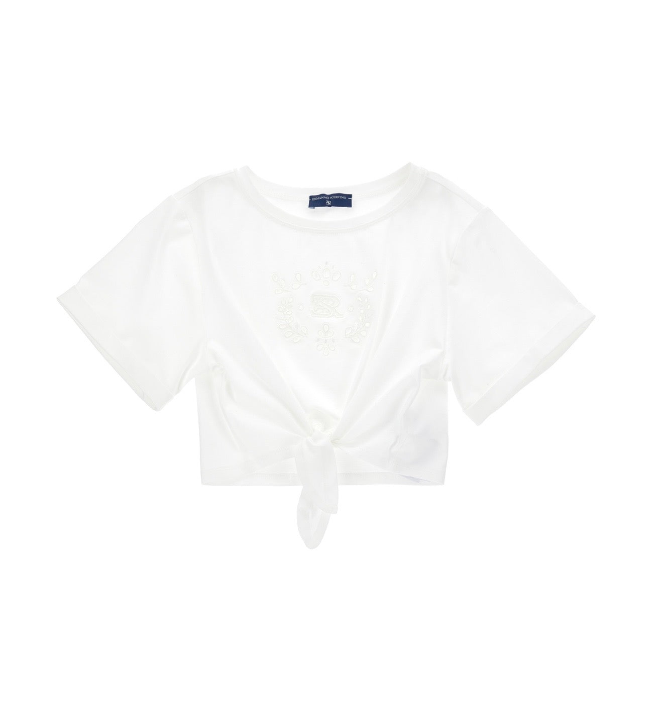 Ermanno Scervino white logo tie t-shirt