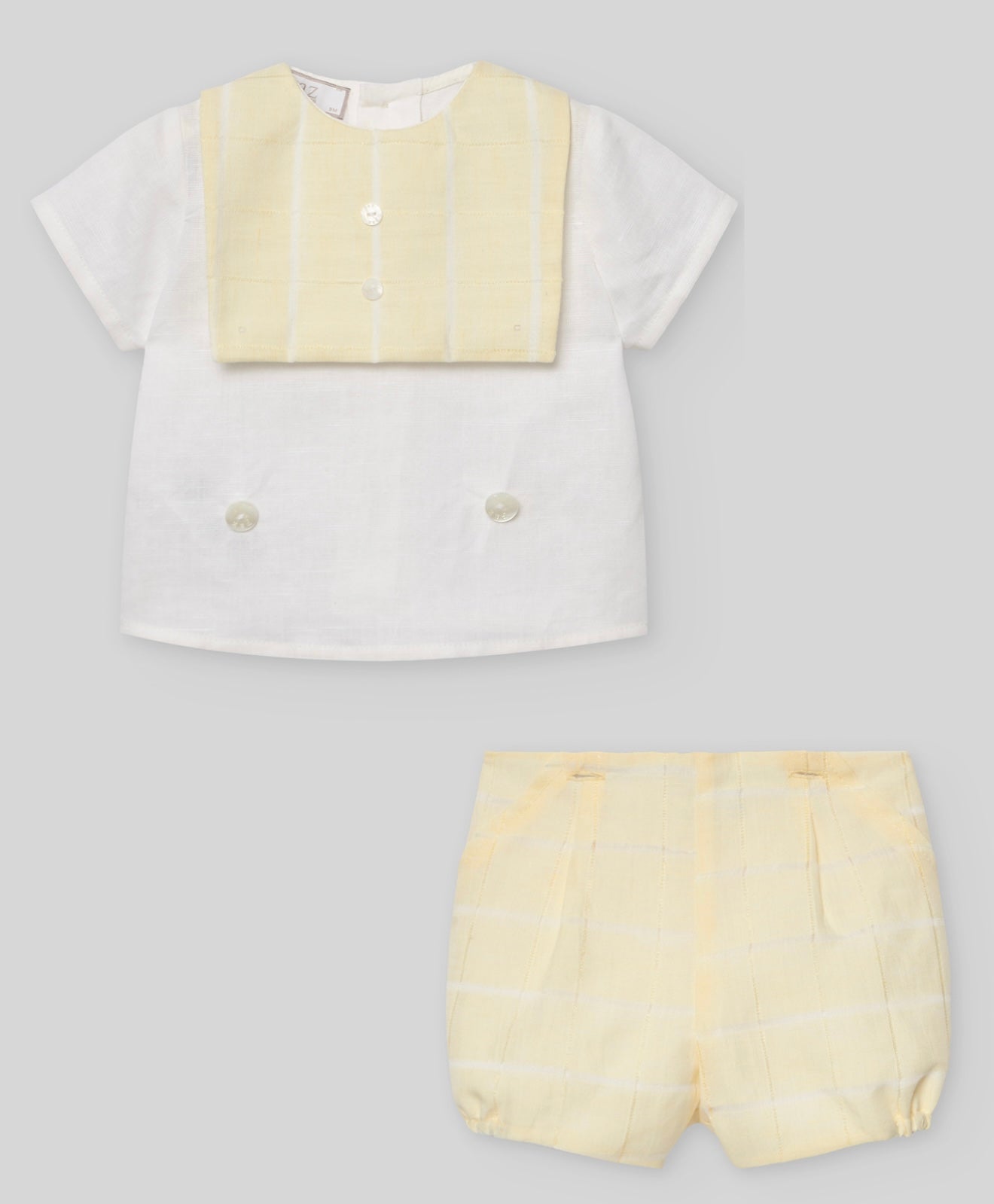 PRE ORDER - Paz yellow cotton bibbed short set