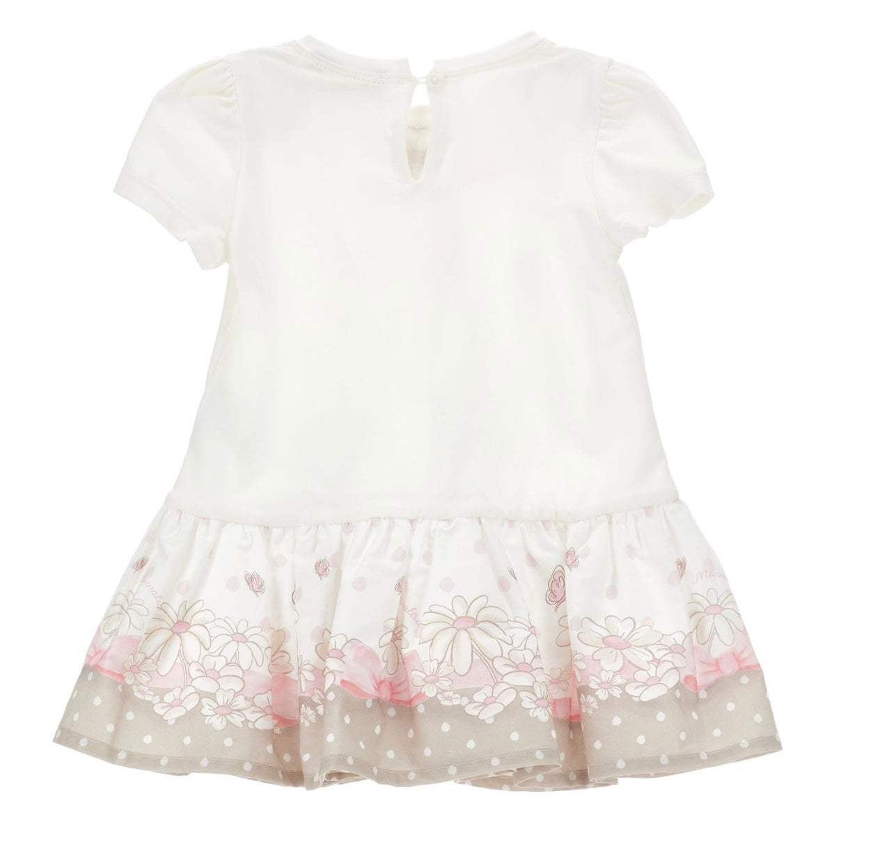 PRE ORDER - monnalisa beige & pink daisies dress