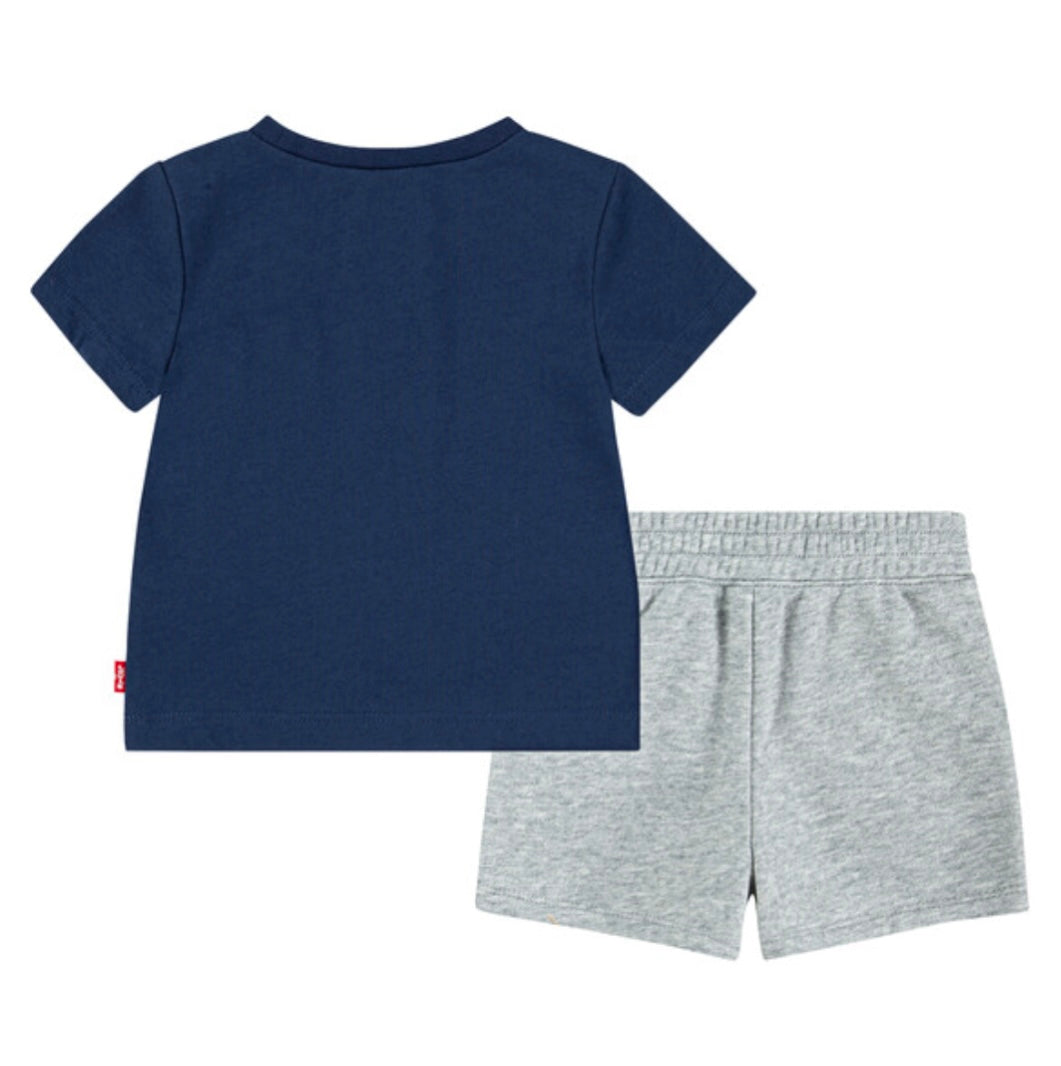 Levi’s navy & grey cotton short set