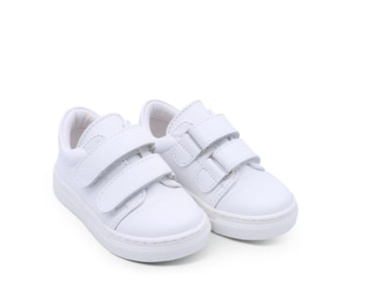 Borboleta ‘Rodrigo’ white leather Velcro trainers