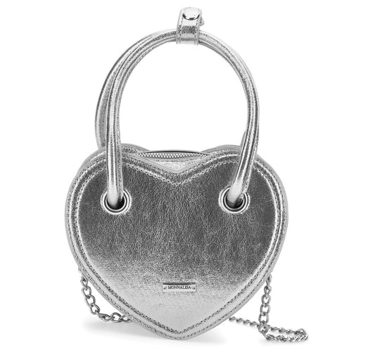 PRE ORDER - Monnalisa silver heart cross body bag