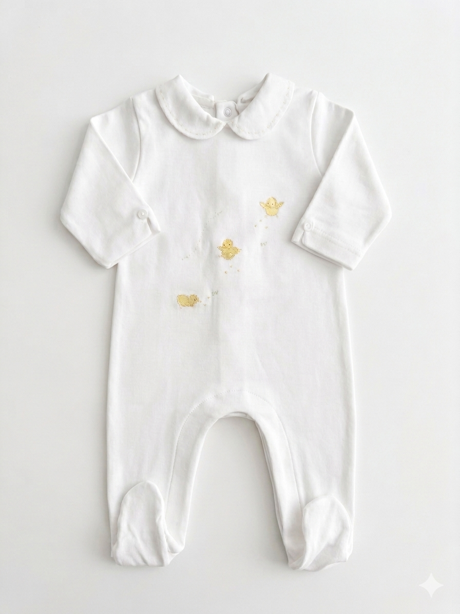 Adriana mae little peeps embroidered babygrow
