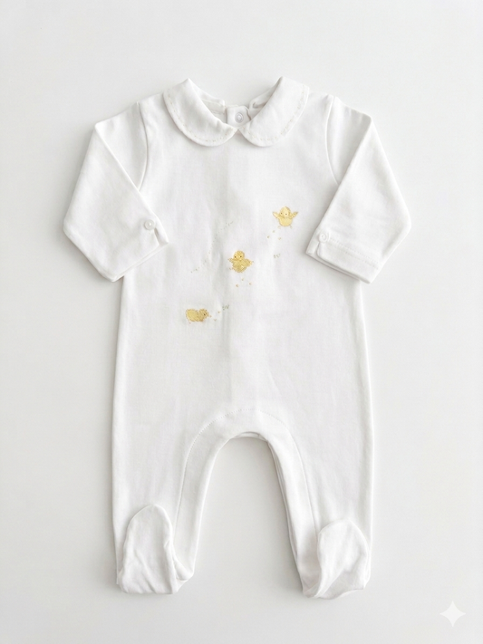 Adriana mae little peeps embroidered babygrow