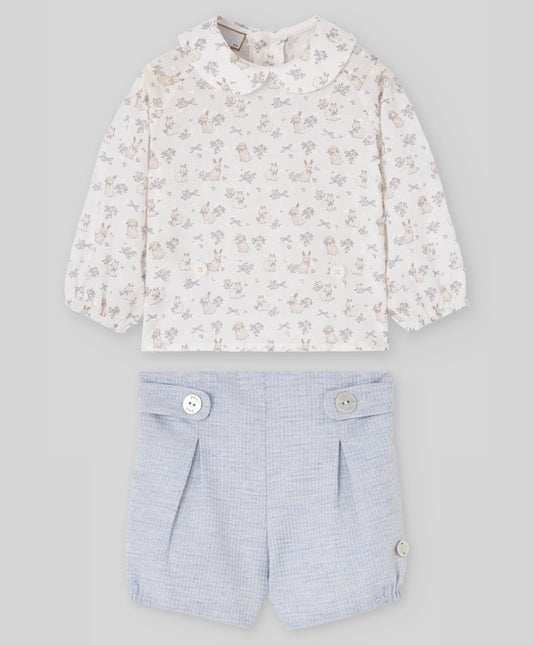 Paz Rodriguez blue bunny shirt & pant set