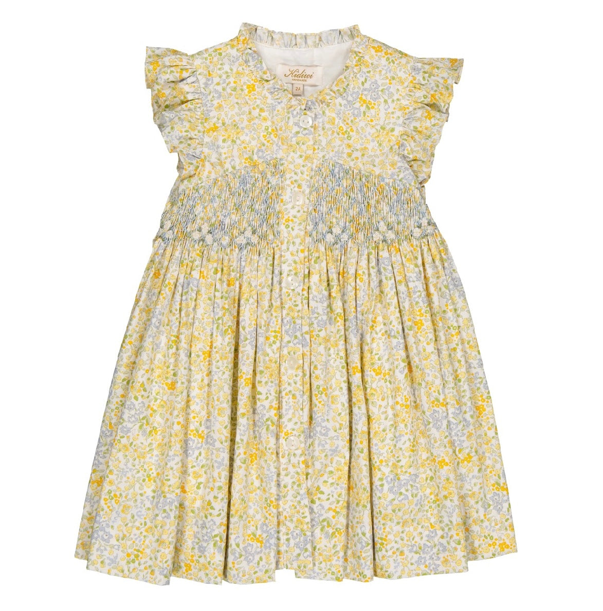 Kidiwi yellow floral ‘Lolyne’ smocked dress