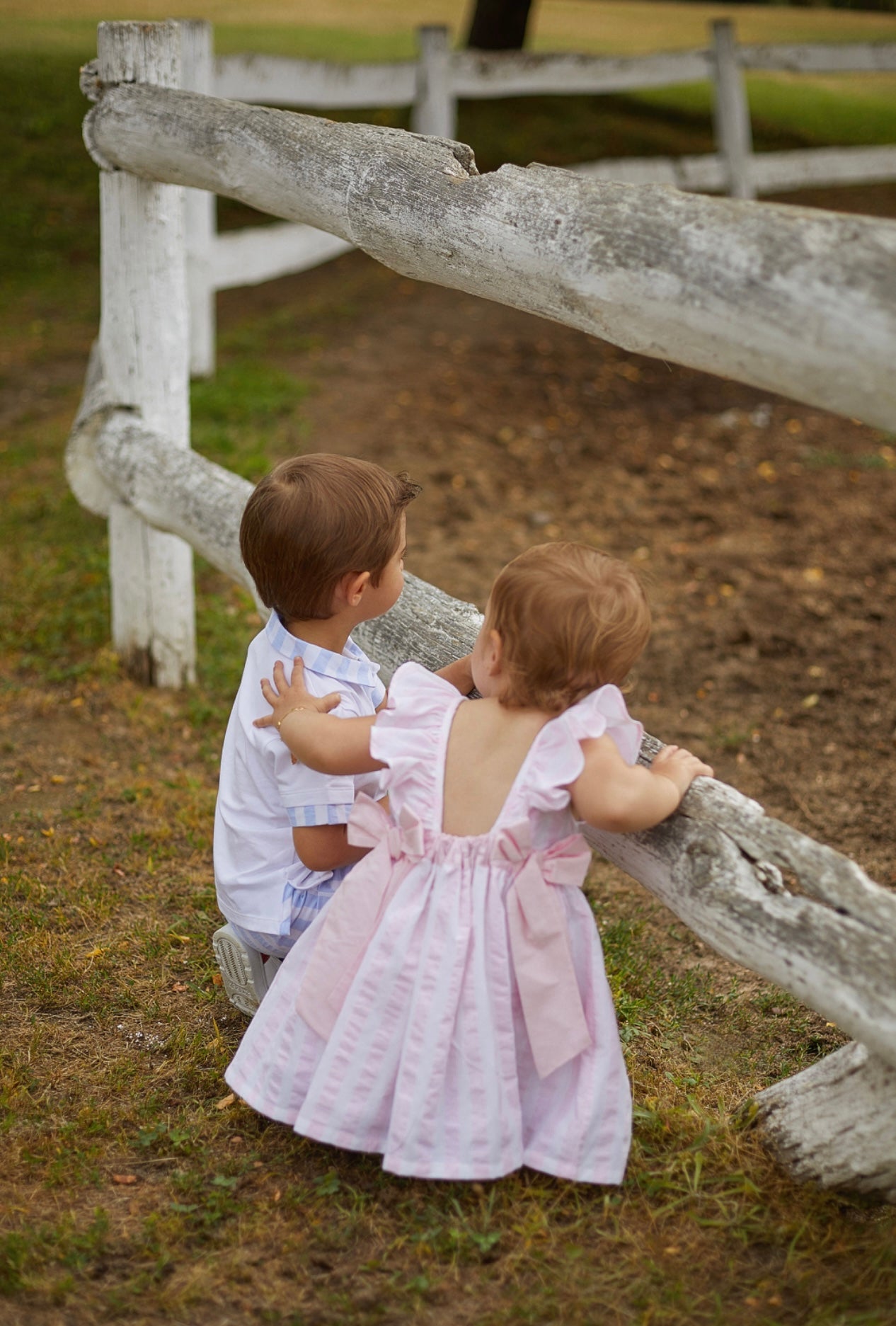 Deolinda girls pink stripe butterfly dress