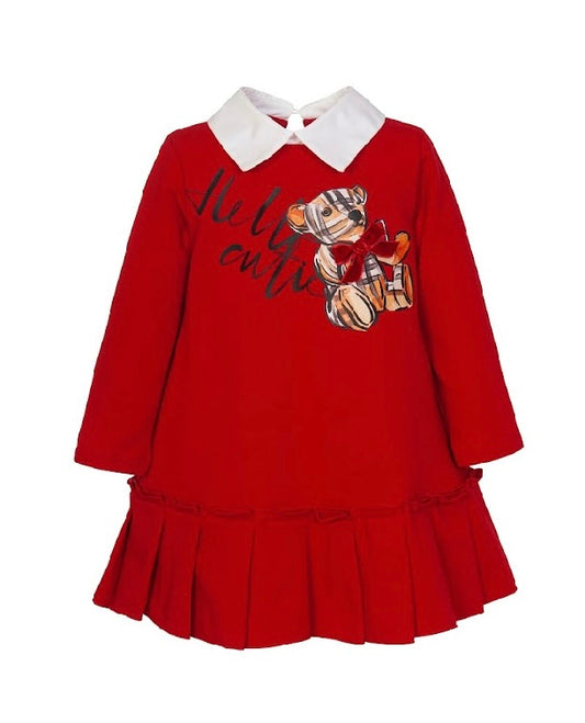 Balloon chic red teddy bear jumper dress