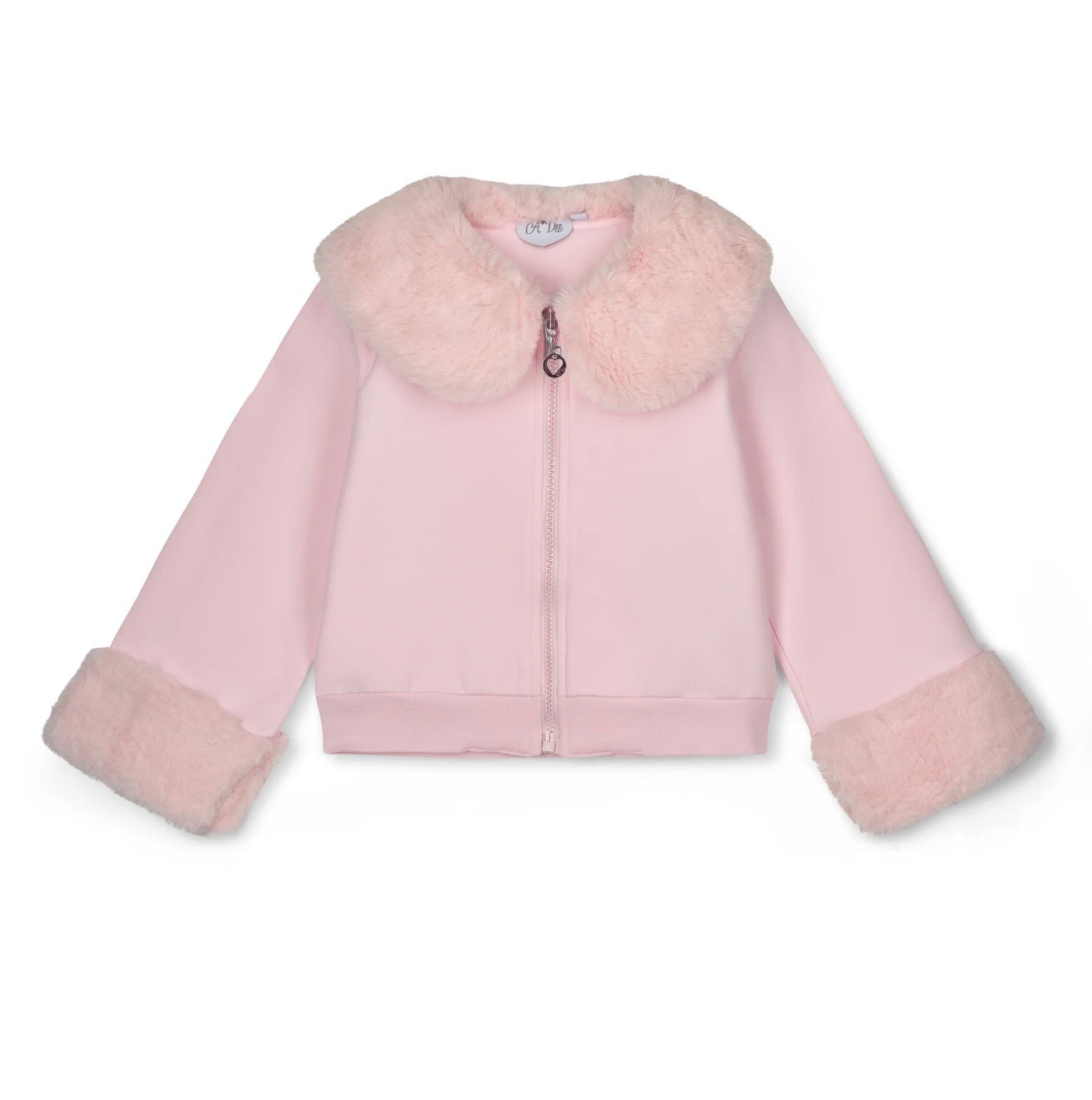 Adee pink faux fur Audrey diamanté jacket