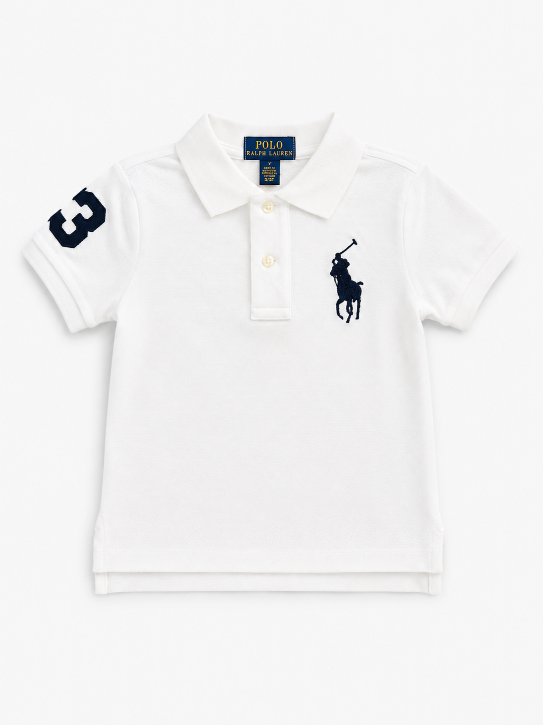 Ralph Lauren white with navy logo polo shirt