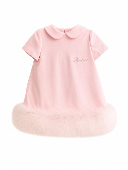 PRE ORDER - Bimbalo pink fur dress