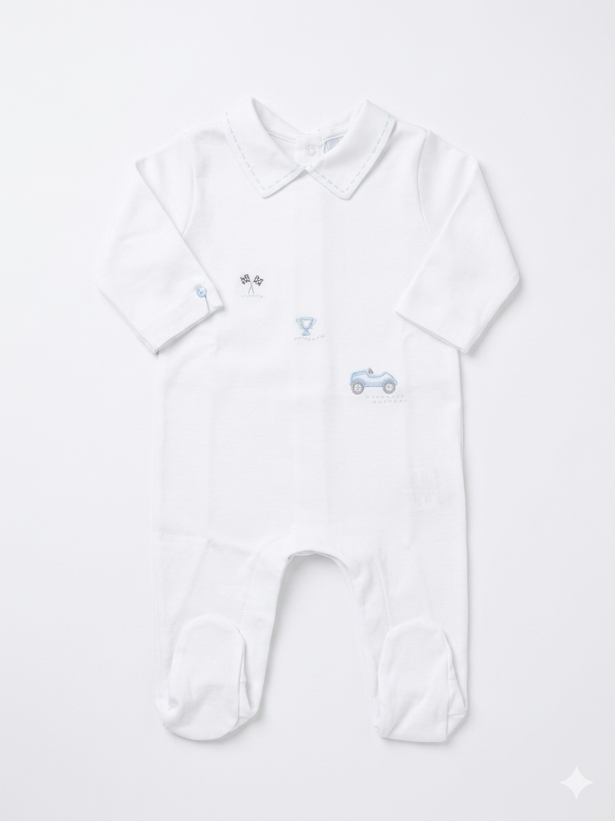 Adriana Mae circuit embroidered romper