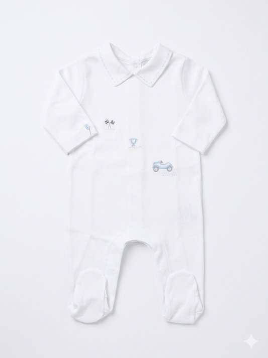 Adriana Mae circuit embroidered romper