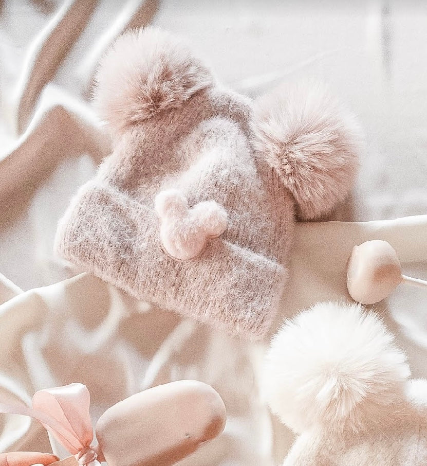 Jamiks beige cashmere teddy hat