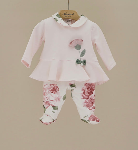 Ninnaoh roses appliqué legging set