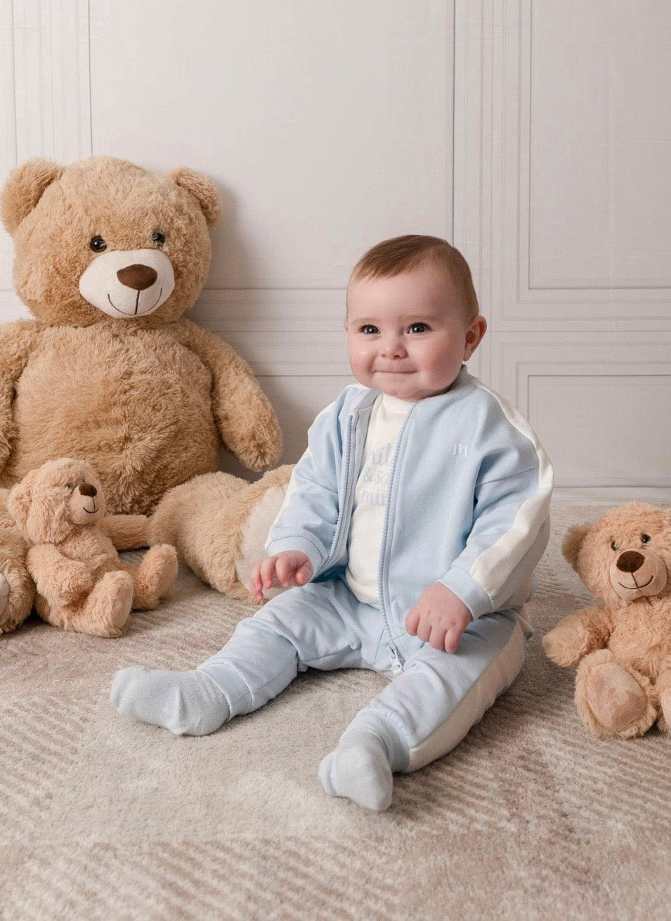 PRE ORDER - Mitch & son mini Zak 3 piece baby blue tracksuit set