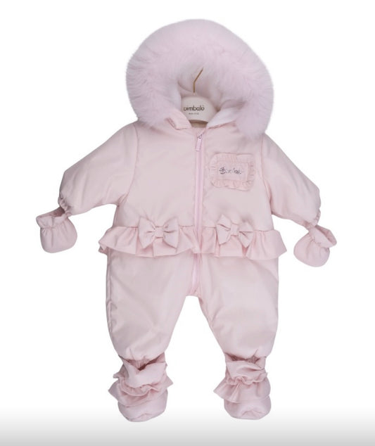 Bimbalo pink bow snowsuit