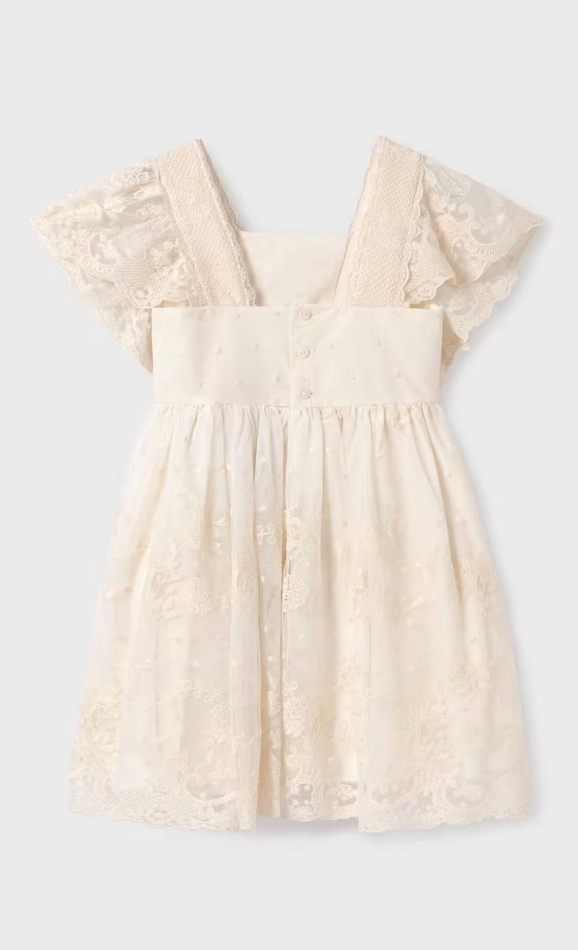 Abel & Lula cream lace floral dress