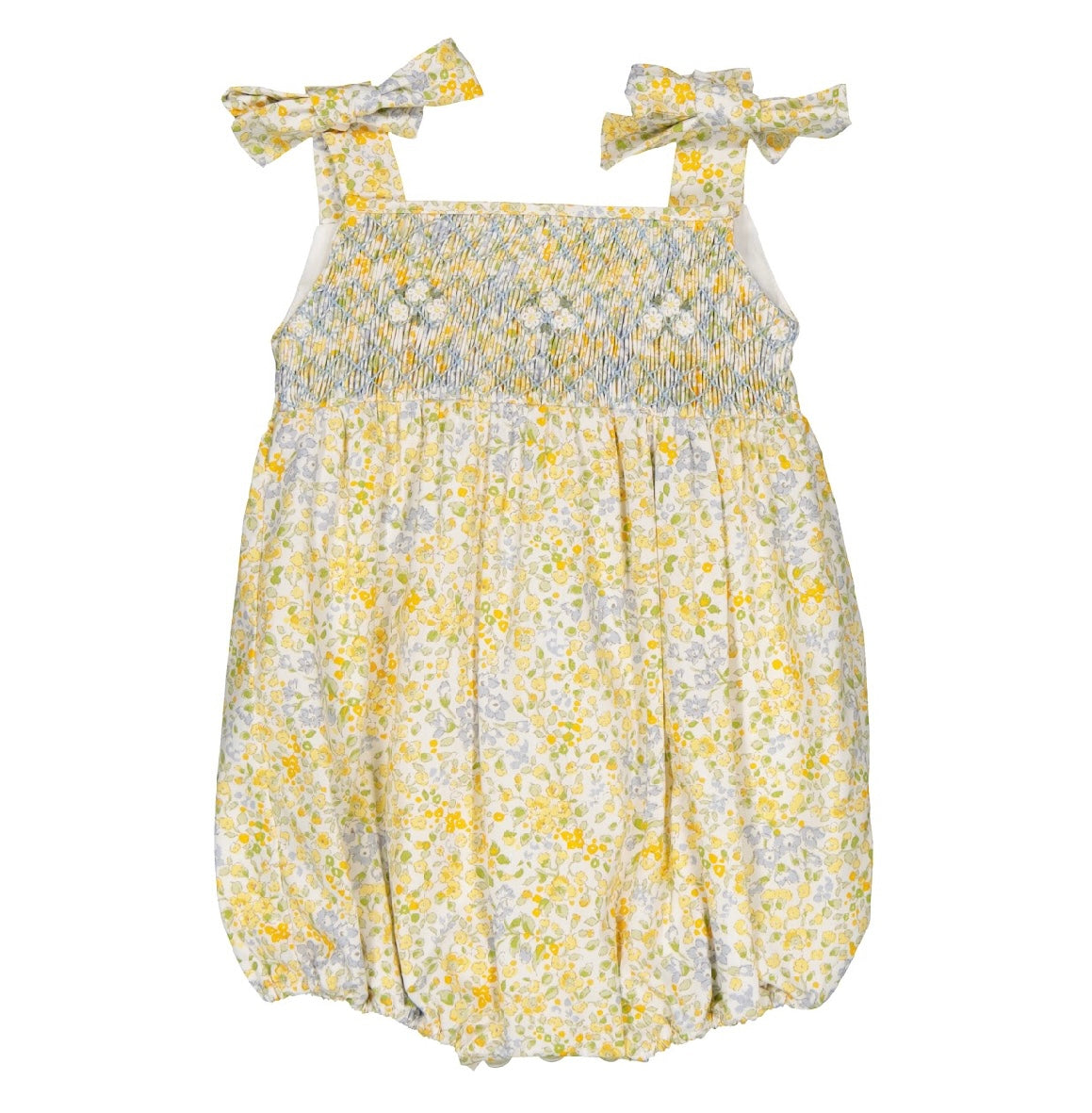 Kidiwi yellow floral ‘Francine’ smocked romper