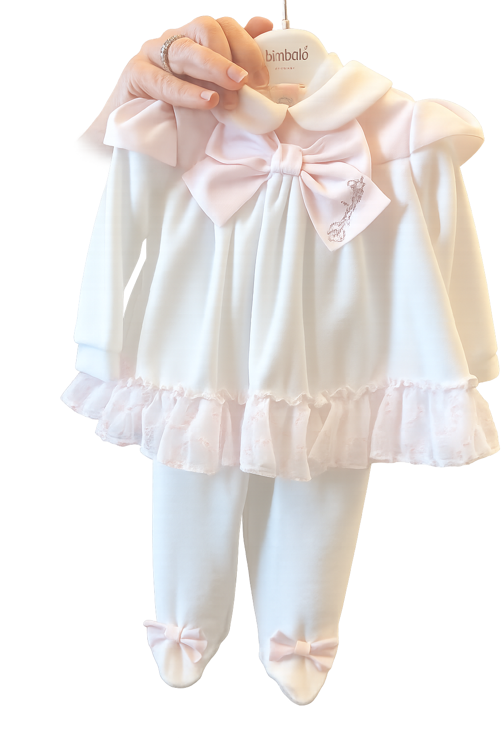PRE ORDER - Bimbalo pink patterned bow legging set